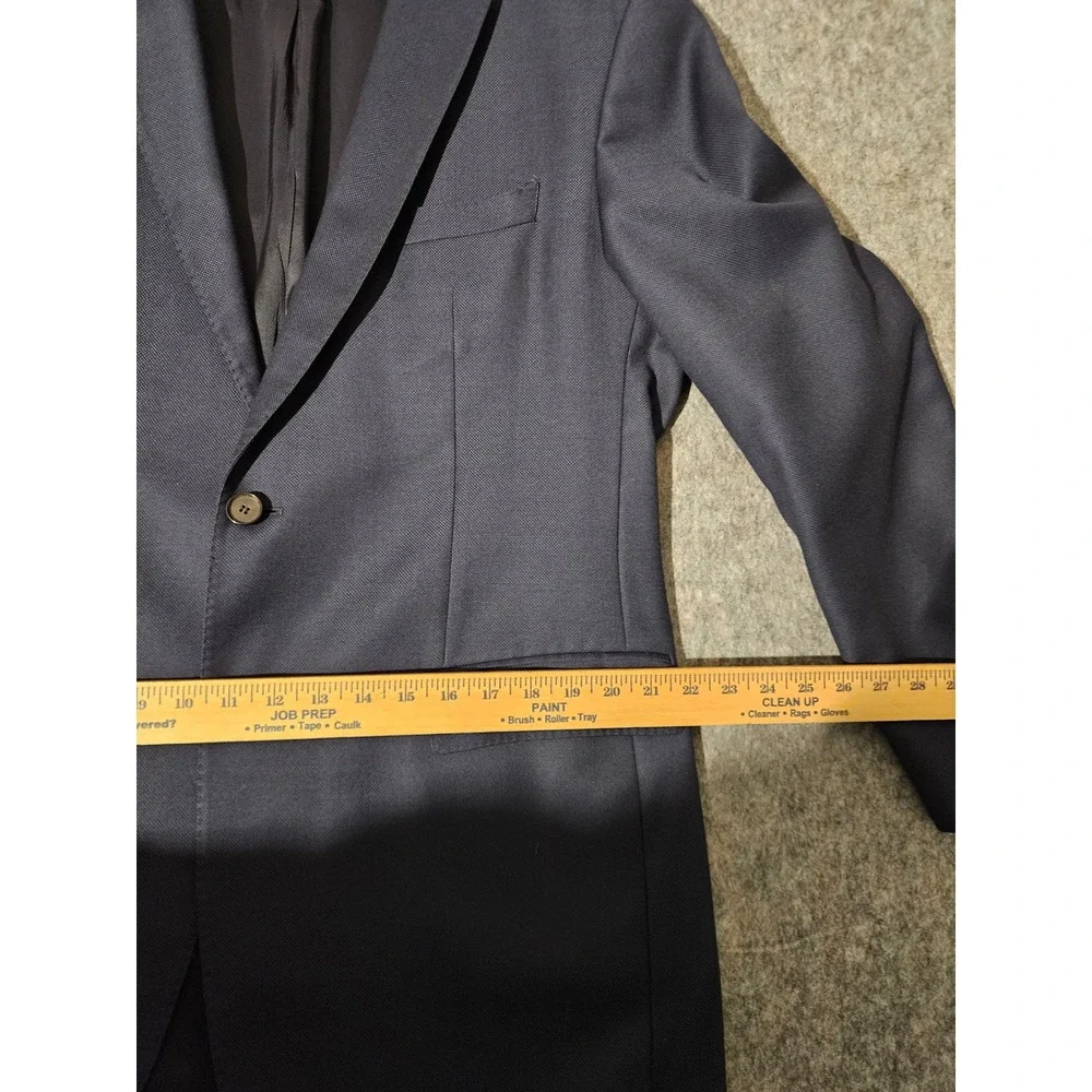 HUGO BOSS Men Navy Blue Wool Suit Jacket Blazer Sport Coat Size 44L The James 4